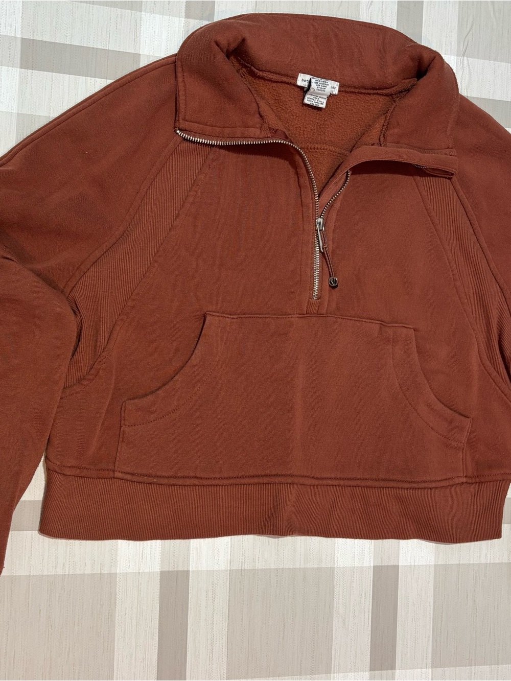 Women's Quarter-Zip Pullover Sweatshirt in Rust